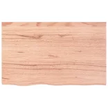 világosbarna kezelt tömör fa fürdőszobai pult 80x50x(2-4) cm