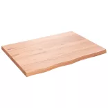 világosbarna kezelt tömör fa fürdőszobai pult 80x60x(2-4) cm