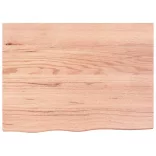 világosbarna kezelt tömör fa fürdőszobai pult 80x60x(2-6) cm