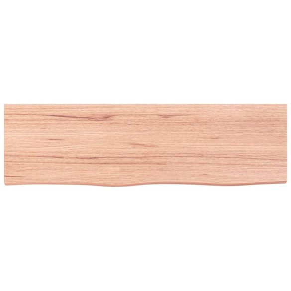 világosbarna kezelt tömör fa fürdőszobai pult 100x30x(2-4) cm
