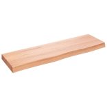 világosbarna kezelt tömör fa fürdőszobai pult 100x30x(2-6) cm