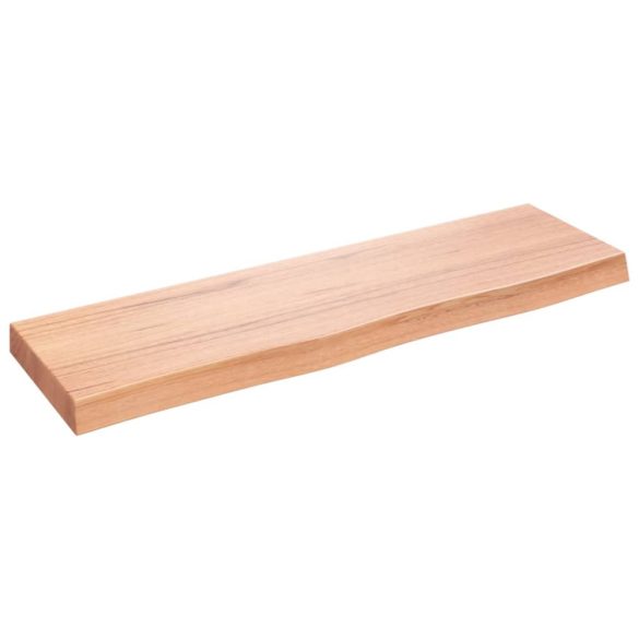 világosbarna kezelt tömör fa fürdőszobai pult 100x30x(2-6) cm