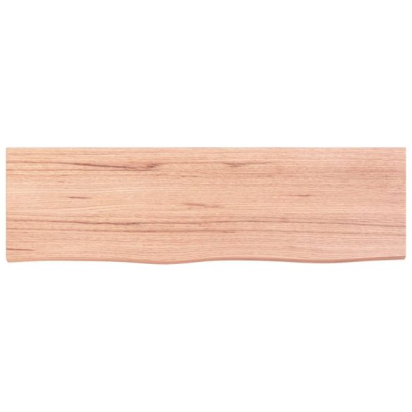 világosbarna kezelt tömör fa fürdőszobai pult 100x30x(2-6) cm