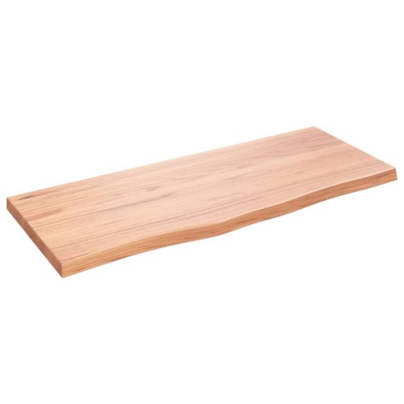 világosbarna kezelt tömör fa fürdőszobai pult 100x40x(2-4) cm