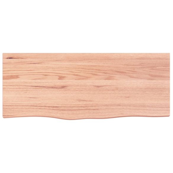világosbarna kezelt tömör fa fürdőszobai pult 100x40x(2-4) cm