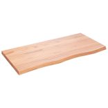 világosbarna kezelt tömör fa fürdőszobai pult 100x50x(2-4) cm