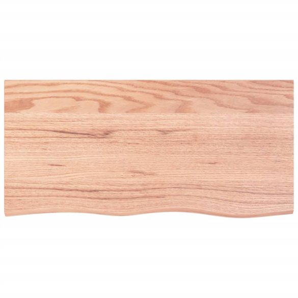 világosbarna kezelt tömör fa fürdőszobai pult 100x50x(2-4) cm