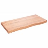 világosbarna kezelt tömör fa fürdőszobai pult 100x50x(2-6) cm