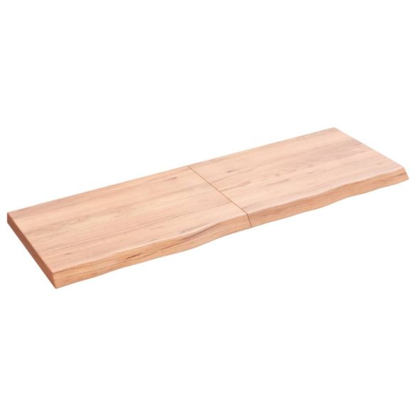 világosbarna kezelt tömör fa fürdőszobai pult 120x40x(2-4) cm