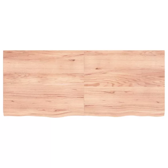 világosbarna kezelt tömör fa fürdőszobai pult 120x50x(2-4) cm