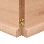 világosbarna kezelt tömör fa fürdőszobai pult 120x50x(2-4) cm