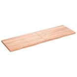 világosbarna kezelt tömör fa fürdőszobai pult 160x50x(2-4) cm