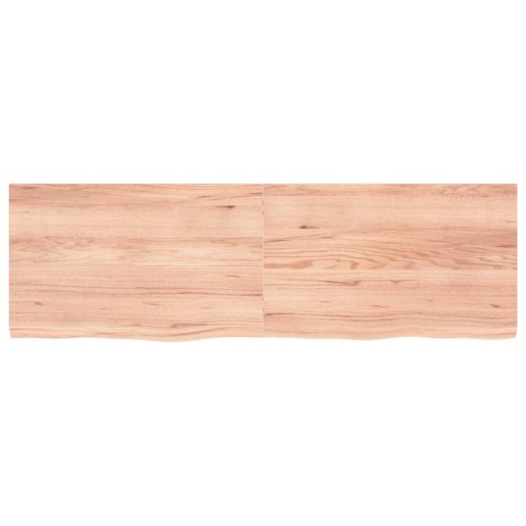 világosbarna kezelt tömör fa fürdőszobai pult 160x50x(2-4) cm