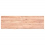 világosbarna kezelt tömör fa fürdőszobai pult 160x50x(2-6) cm