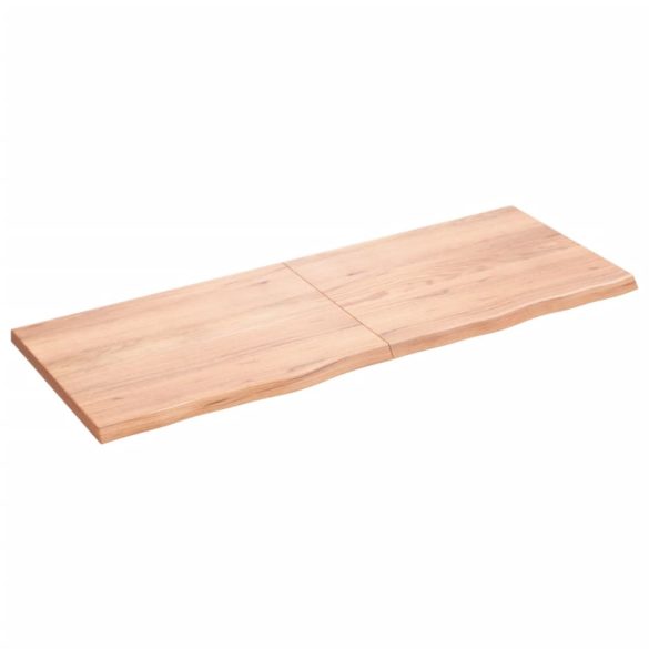 világosbarna kezelt tömör fa fürdőszobai pult 160x60x(2-4) cm