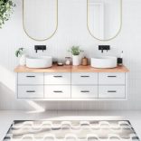 világosbarna kezelt tömör fa fürdőszobai pult 180x40x(2-4) cm