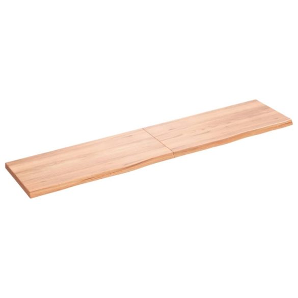 világosbarna kezelt tömör fa fürdőszobai pult 180x40x(2-4) cm