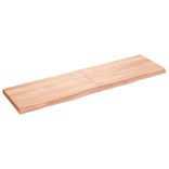 világosbarna kezelt tömör fa fürdőszobai pult 180x50x(2-6) cm
