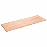 világosbarna kezelt tömör fa fürdőszobai pult 180x60x(2-4) cm