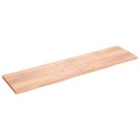 világosbarna kezelt tömör fa fürdőszobai pult 200x50x(2-4) cm
