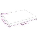 sötétbarna kezelt tömör fa fürdőszobai pult 40x30x2 cm