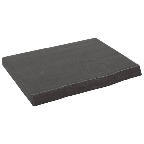 sötétbarna kezelt tömör fa fürdőszobai pult 40x30x(2-4) cm