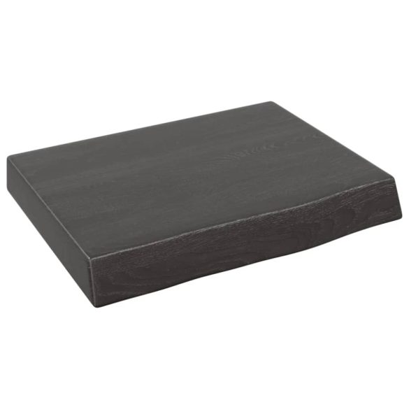 sötétbarna kezelt tömör fa fürdőszobai pult 40x30x(2-6) cm