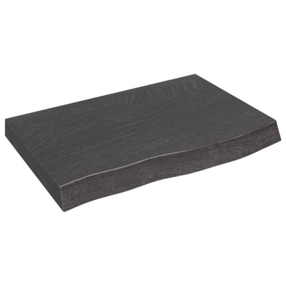 sötétbarna kezelt tömör fa fürdőszobai pult 60x40x(2-6) cm