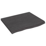 sötétbarna kezelt tömör fa fürdőszobai pult 60x50x(2-4) cm