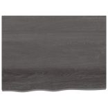 sötétbarna kezelt tömör fa fürdőszobai pult 80x60x(2-4) cm