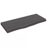 sötétbarna kezelt tömör fa fürdőszobai pult 100x40x(2-6) cm