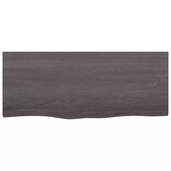 sötétbarna kezelt tömör fa fürdőszobai pult 100x40x(2-6) cm