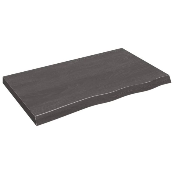 sötétbarna kezelt tömör fa fürdőszobai pult 100x60x(2-6) cm