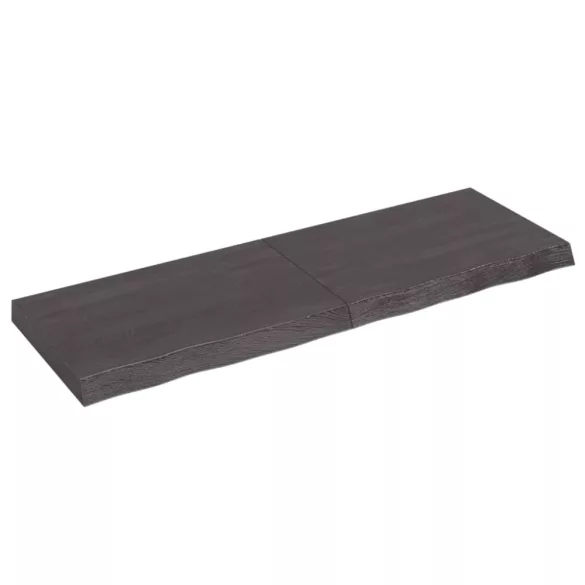 sötétbarna kezelt tömör fa fürdőszobai pult 120x40x(2-6) cm