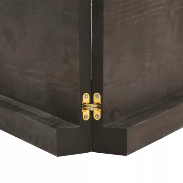 sötétbarna kezelt tömör fa fürdőszobai pult 120x40x(2-6) cm