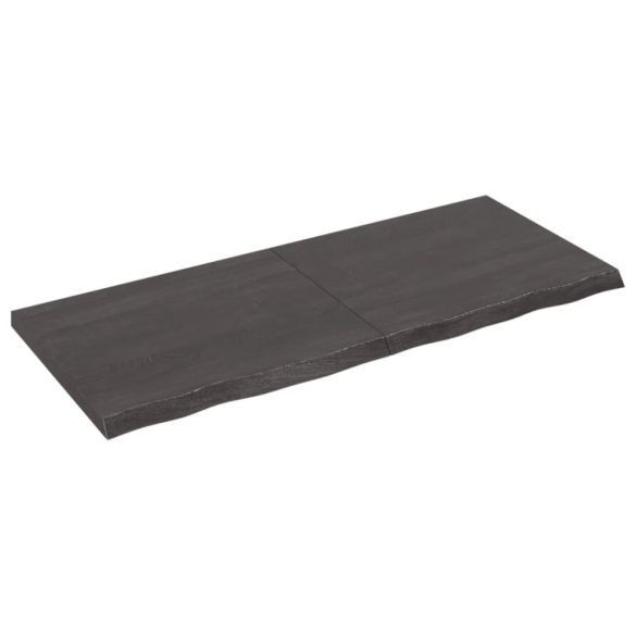sötétbarna kezelt tömör fa fürdőszobai pult 120x50x(2-4) cm