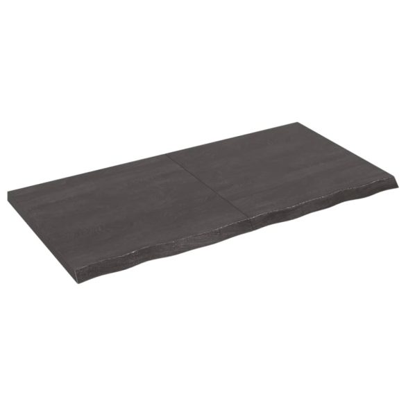 sötétbarna kezelt tömör fa fürdőszobai pult 120x60x(2-4) cm