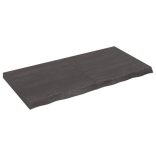 sötétbarna kezelt tömör fa fürdőszobai pult 120x60x(2-6) cm