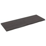 sötétbarna kezelt tömör fa fürdőszobai pult 140x50x(2-4) cm