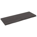 sötétbarna kezelt tömör fa fürdőszobai pult 140x50x(2-6) cm