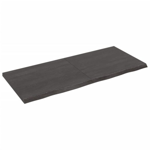 sötétbarna kezelt tömör fa fürdőszobai pult 140x60x(2-4) cm
