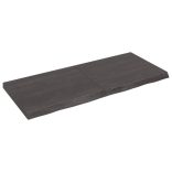 sötétbarna kezelt tömör fa fürdőszobai pult 140x60x(2-6) cm