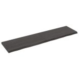 sötétbarna kezelt tömör fa fürdőszobai pult 160x30x(2-4) cm