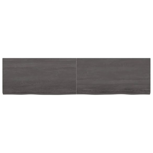 sötétbarna kezelt tömör fa fürdőszobai pult 160x30x(2-4) cm
