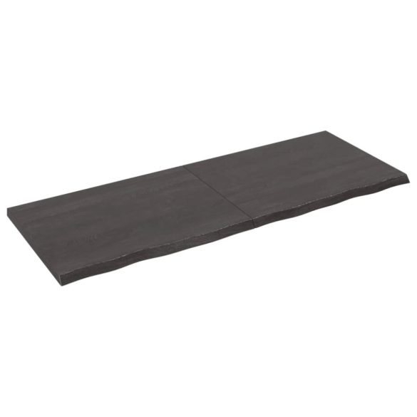 sötétbarna kezelt tömör fa fürdőszobai pult 160x60x(2-4) cm