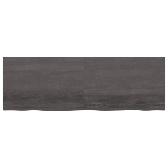 sötétbarna kezelt tömör fa fürdőszobai pult 180x60x(2-4) cm
