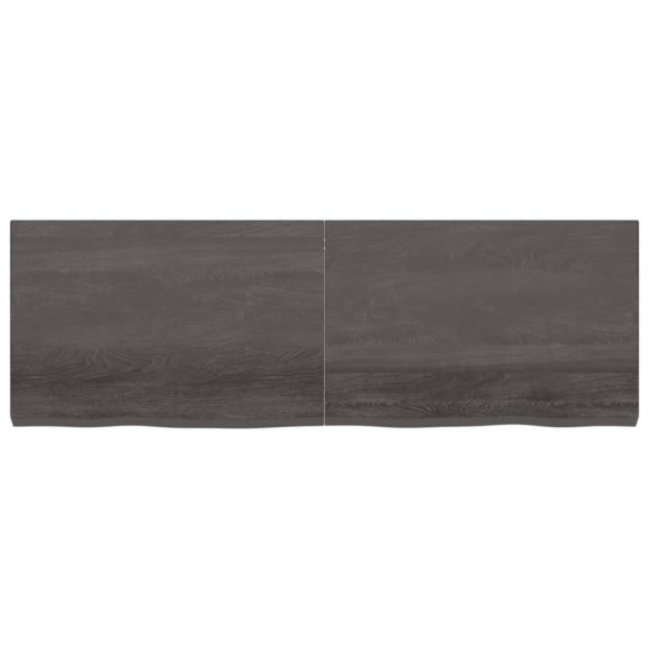 sötétbarna kezelt tömör fa fürdőszobai pult 180x60x(2-6) cm