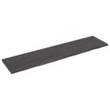 sötétbarna kezelt tömör fa fürdőszobai pult 200x50x(2-4) cm