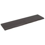 sötétbarna kezelt tömör fa fürdőszobai pult 200x50x(2-6) cm