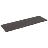 sötétbarna kezelt tömör fa fürdőszobai pult 200x60x(2-4) cm